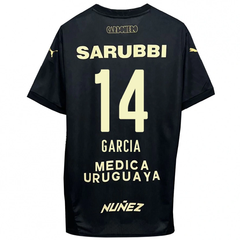 Danxen Hombre Camiseta Damián García #14 Negro Oro 2ª Equipación 2025/26 La Camisa México