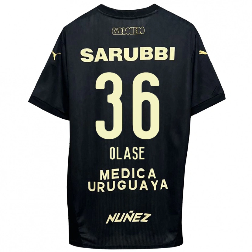 Danxen Hombre Camiseta Tomás Olase #36 Negro Oro 2ª Equipación 2025/26 La Camisa México