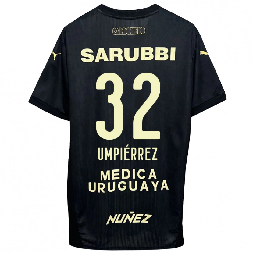 Danxen Hombre Camiseta Leandro Umpiérrez #32 Negro Oro 2ª Equipación 2025/26 La Camisa México