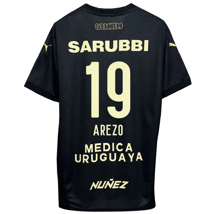Danxen Hombre Camiseta Matías Arezo #19 Negro Oro 2ª Equipación 2025/26 La Camisa México