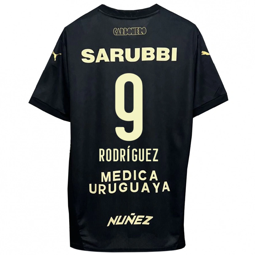 Danxen Hombre Camiseta Agustín Rodríguez #9 Negro Oro 2ª Equipación 2025/26 La Camisa México