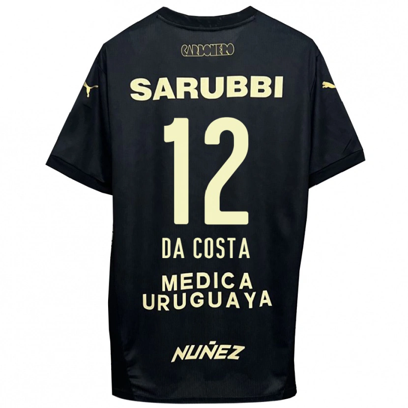 Danxen Hombre Camiseta Paulo Da Costa #12 Negro Oro 2ª Equipación 2025/26 La Camisa México