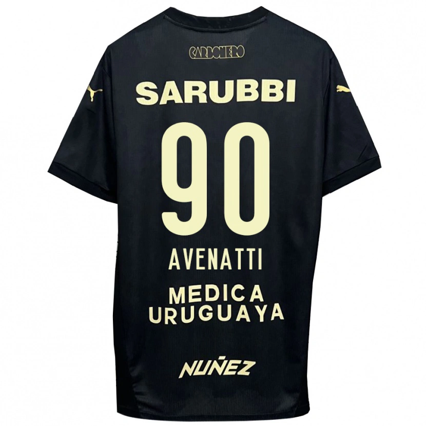 Danxen Hombre Camiseta Felipe Avenatti #90 Negro Oro 2ª Equipación 2025/26 La Camisa México