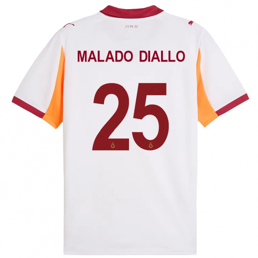 Danxen Hombre Camiseta Hapsatou Malado Diallo #25 Blanco Rojo 2ª Equipación 2025/26 La Camisa México