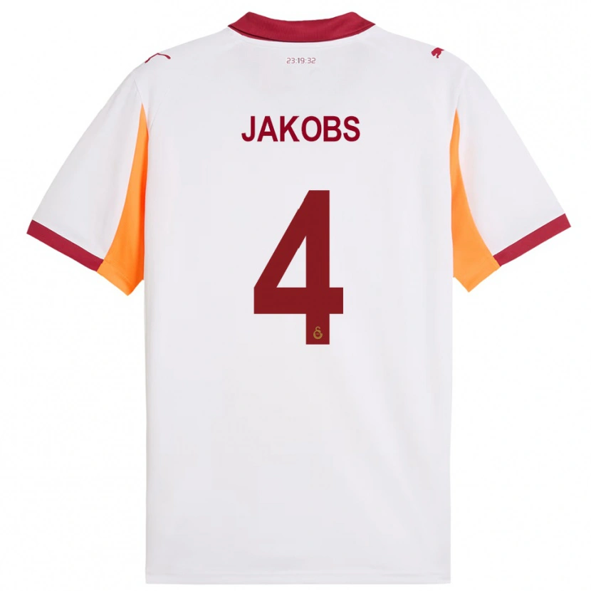 Danxen Hombre Camiseta Ismail Jakobs #4 Blanco Rojo 2ª Equipación 2025/26 La Camisa México