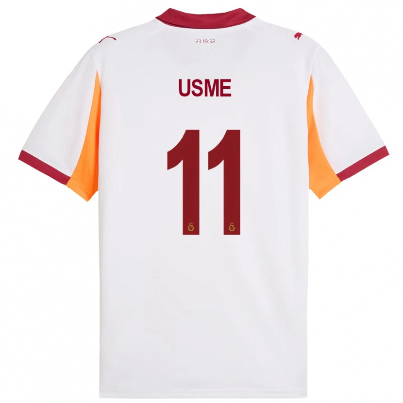 Danxen Hombre Camiseta Catalina Usme #11 Blanco Rojo 2ª Equipación 2025/26 La Camisa México