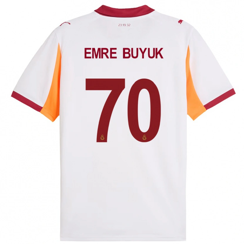 Danxen Hombre Camiseta Enes Emre Büyük #70 Blanco Rojo 2ª Equipación 2025/26 La Camisa México