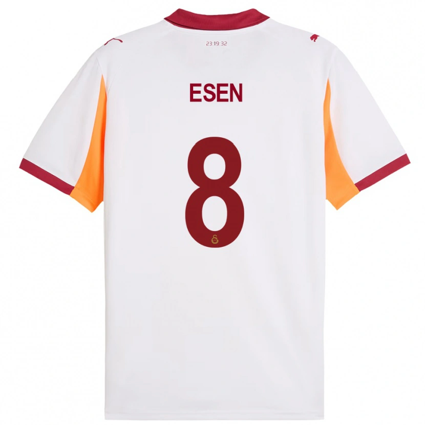 Danxen Hombre Camiseta Emine Ecem Esen #8 Blanco Rojo 2ª Equipación 2025/26 La Camisa México