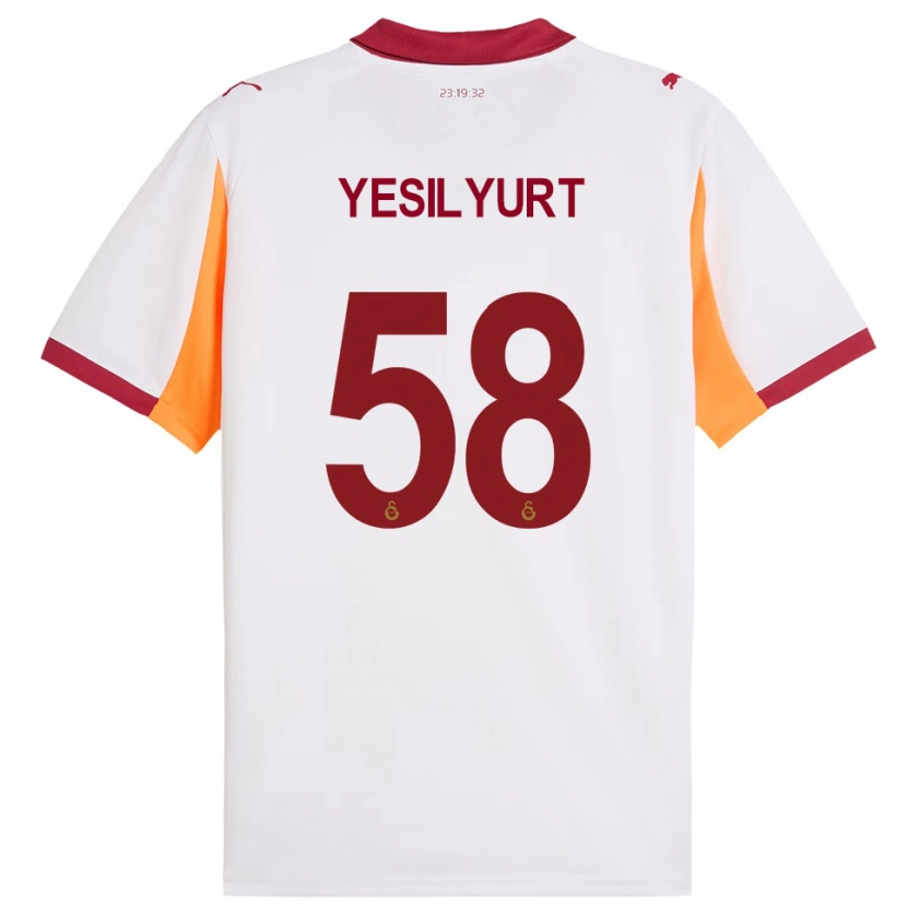 Danxen Hombre Camiseta Ali Yeşilyurt #58 Blanco Rojo 2ª Equipación 2025/26 La Camisa México