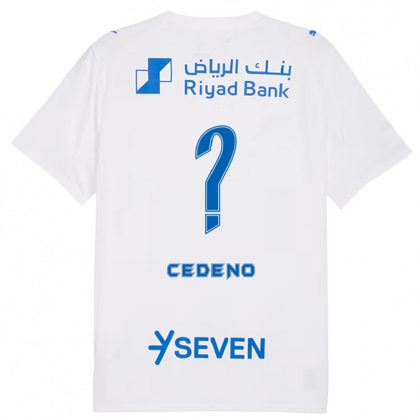 Danxen Hombre Camiseta Lineth Cedeño #0 Blanco Azul 2ª Equipación 2025/26 La Camisa México