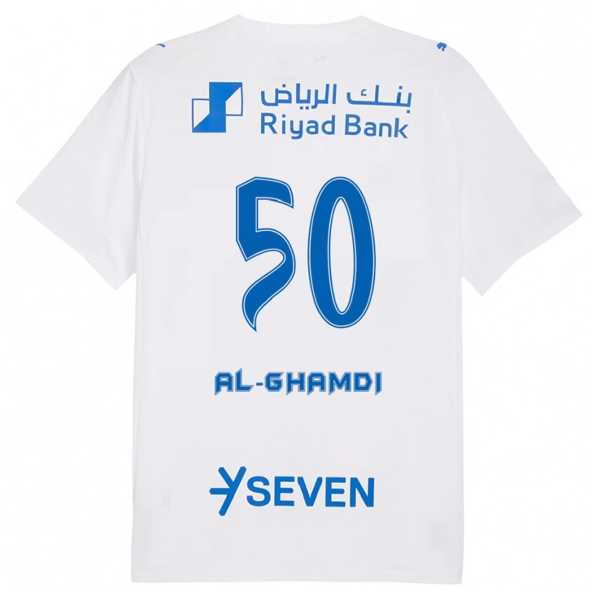 Danxen Hombre Camiseta Abdulelah Al-Ghamdi #50 Blanco Azul 2ª Equipación 2025/26 La Camisa México