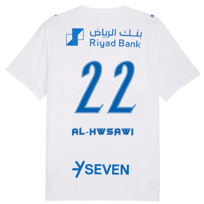 Danxen Hombre Camiseta Shrooq Al-Hwsawi #22 Blanco Azul 2ª Equipación 2025/26 La Camisa México