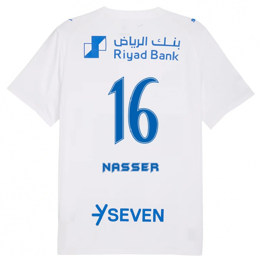 Danxen Hombre Camiseta Nasser Al-Dawsari #16 Blanco Azul 2ª Equipación 2025/26 La Camisa México