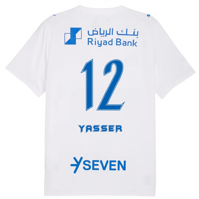 Danxen Hombre Camiseta Yasser Al-Shahrani #12 Blanco Azul 2ª Equipación 2025/26 La Camisa México