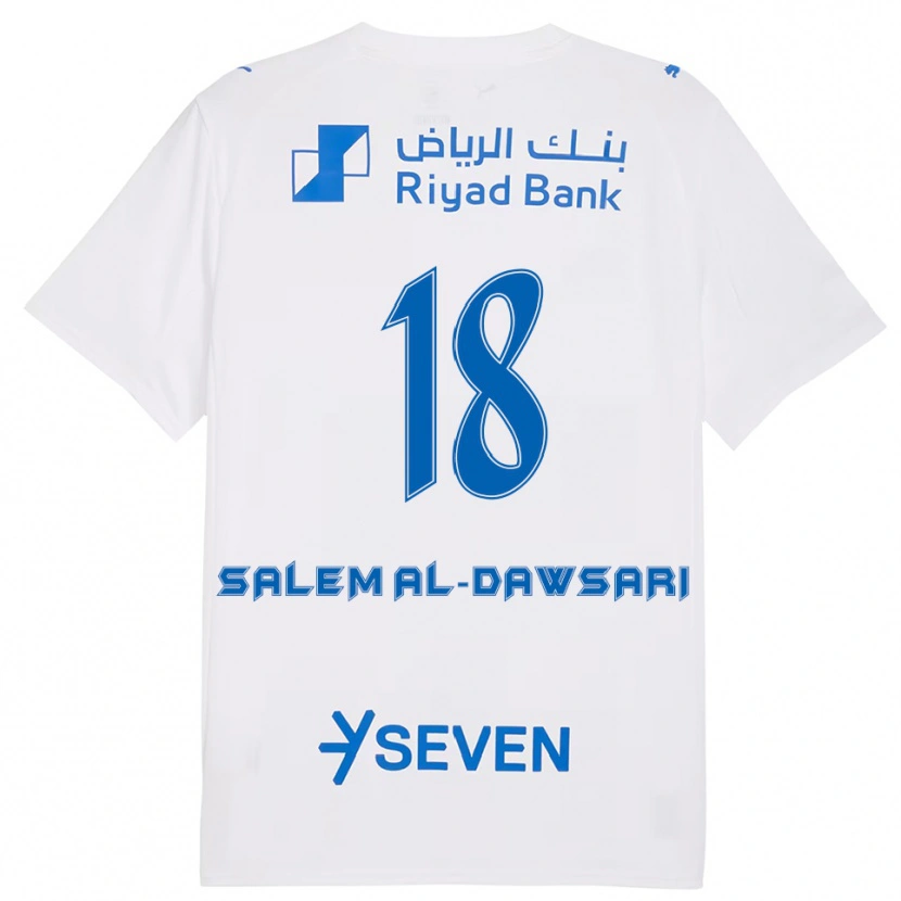 Danxen Hombre Camiseta Nawaf Salem Al-Dawsari #18 Blanco Azul 2ª Equipación 2025/26 La Camisa México