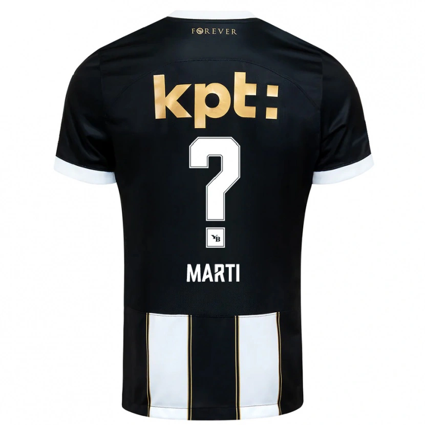 Danxen Hombre Camiseta Robin Marti #0 Negro Blanco 2ª Equipación 2025/26 La Camisa México