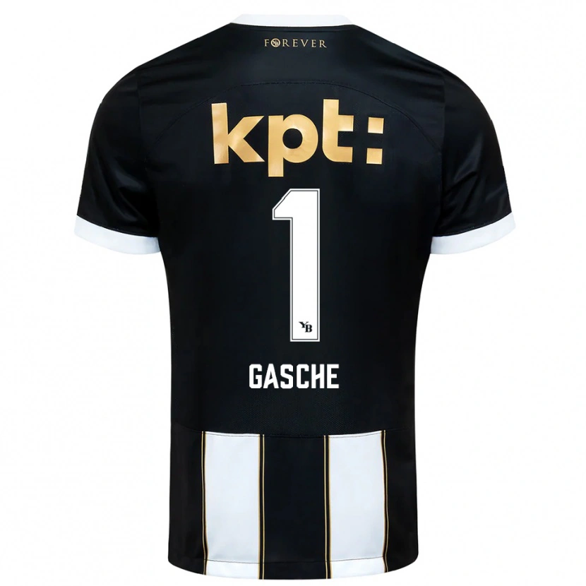 Danxen Hombre Camiseta Bastian Gasche #1 Negro Blanco 2ª Equipación 2025/26 La Camisa México