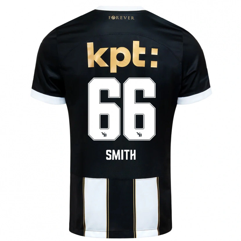 Danxen Hombre Camiseta Rhodri Smith #66 Negro Blanco 2ª Equipación 2025/26 La Camisa México