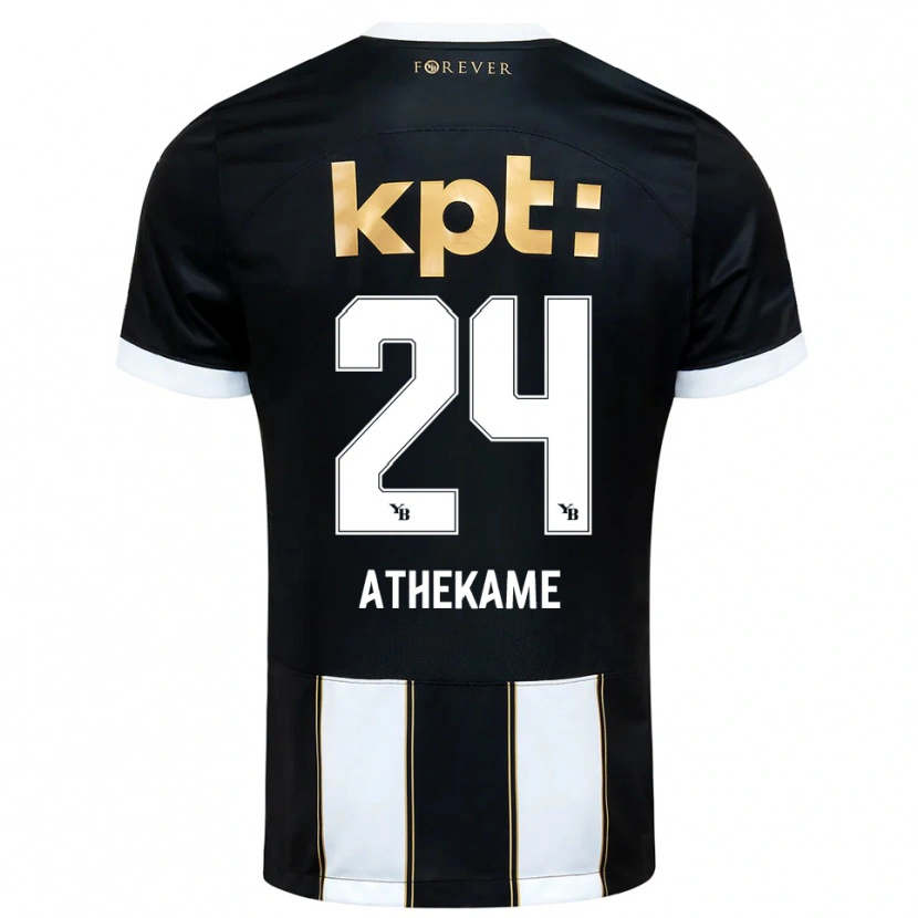 Danxen Hombre Camiseta Zachary Athekame #24 Negro Blanco 2ª Equipación 2025/26 La Camisa México