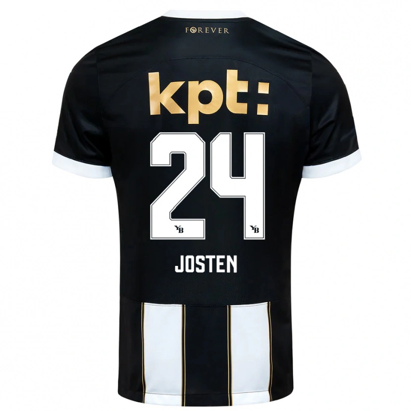 Danxen Hombre Camiseta Lisa Josten #24 Negro Blanco 2ª Equipación 2025/26 La Camisa México