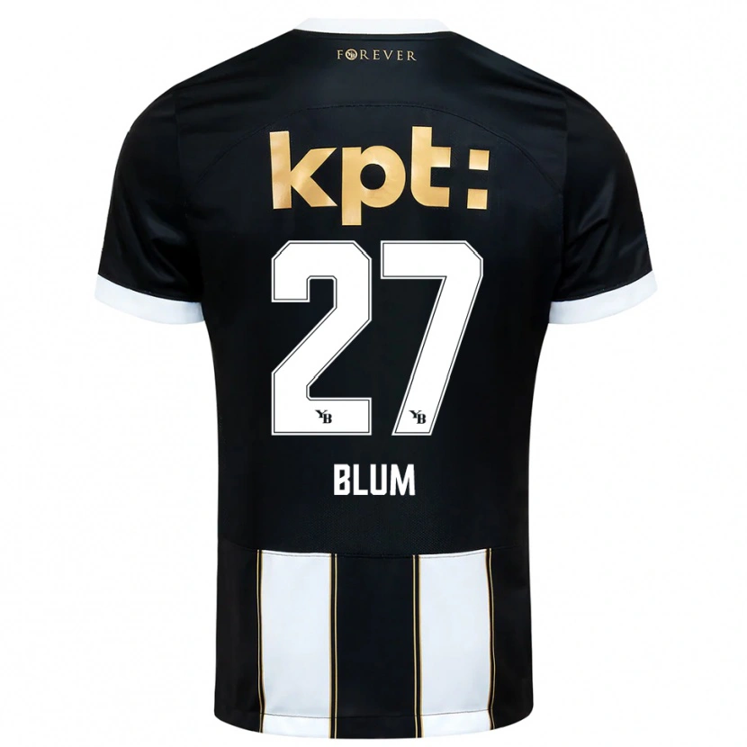 Danxen Hombre Camiseta Lewin Blum #27 Negro Blanco 2ª Equipación 2025/26 La Camisa México