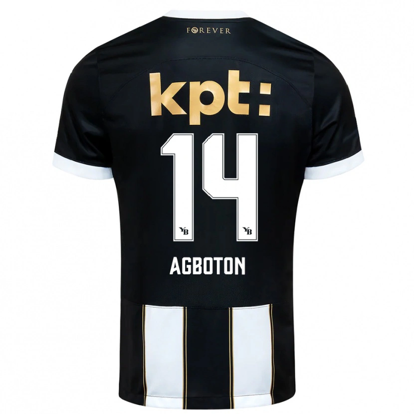 Danxen Hombre Camiseta Marc-Alexis Agboton #14 Negro Blanco 2ª Equipación 2025/26 La Camisa México