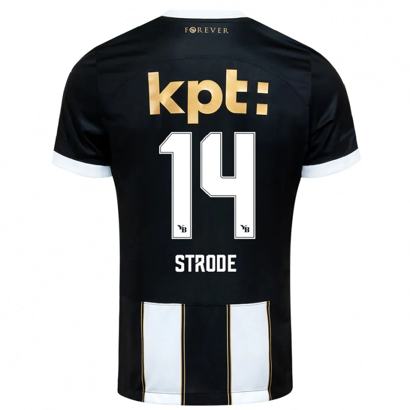 Danxen Hombre Camiseta Courtney Strode #14 Negro Blanco 2ª Equipación 2025/26 La Camisa México