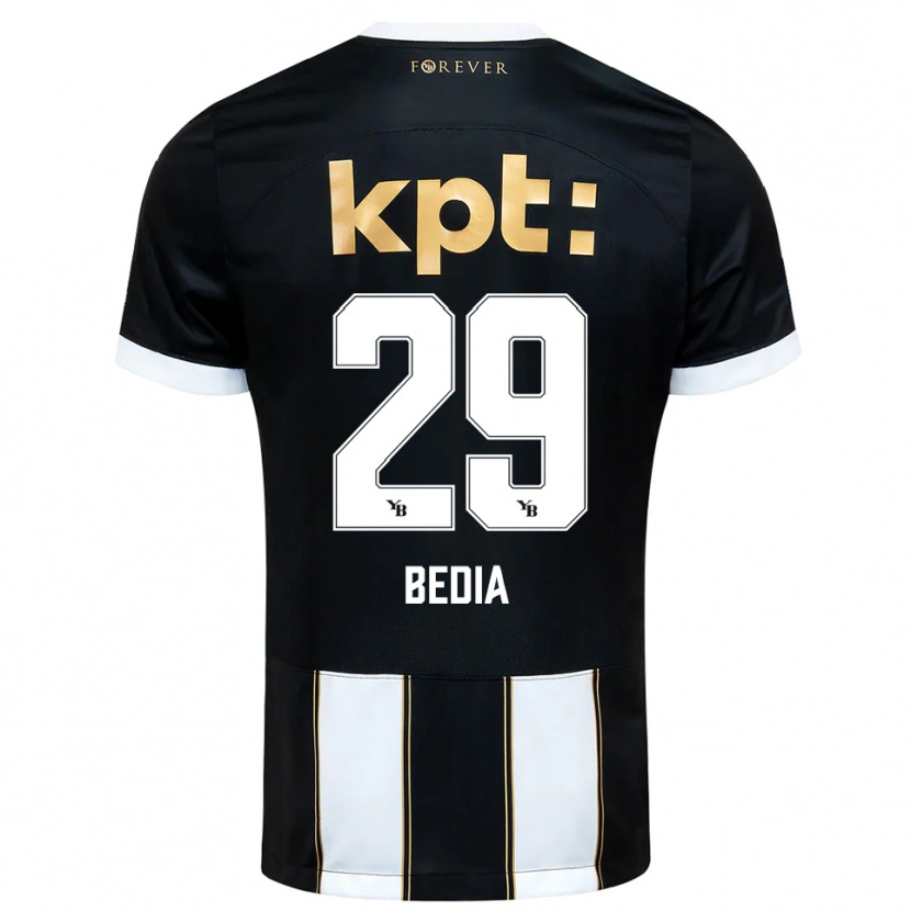 Danxen Hombre Camiseta Chris Bedia #29 Negro Blanco 2ª Equipación 2025/26 La Camisa México
