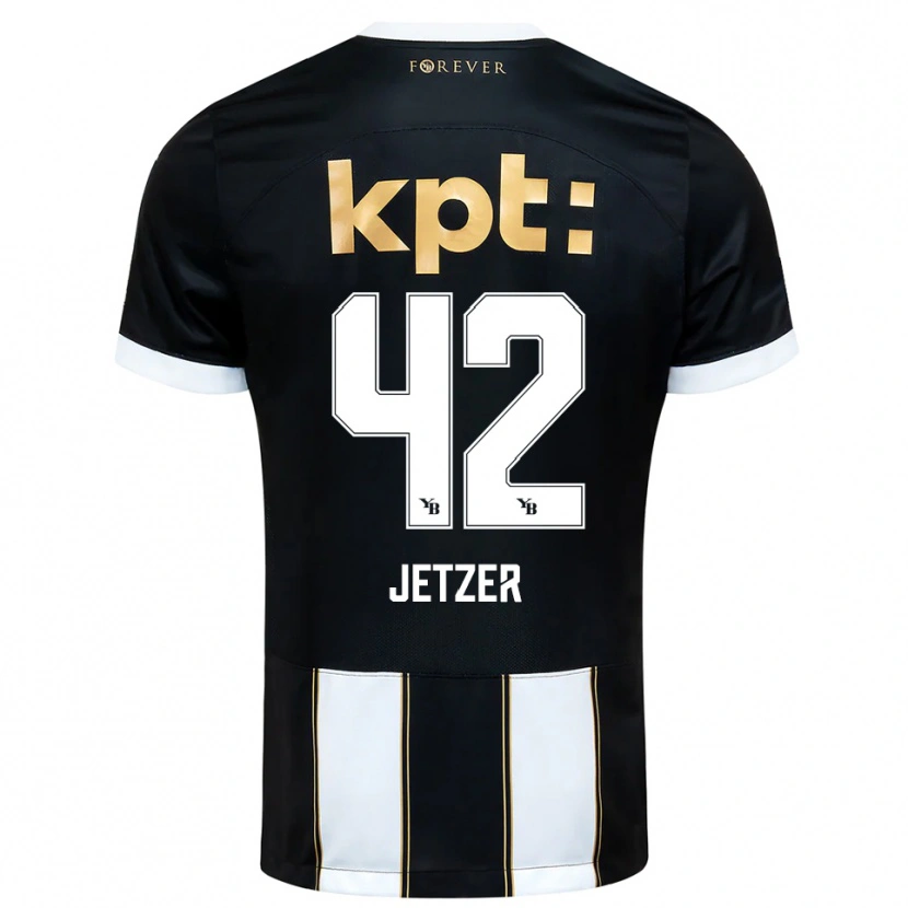 Danxen Hombre Camiseta Lorin Jetzer #42 Negro Blanco 2ª Equipación 2025/26 La Camisa México