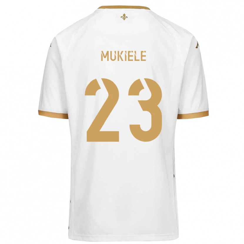 Danxen Hombre Camiseta Norvin Mukiele #23 Blanco Dorado 2ª Equipación 2025/26 La Camisa México