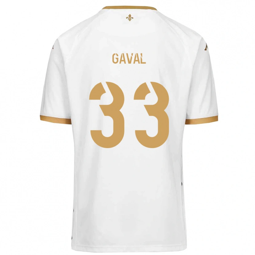 Danxen Hombre Camiseta Aimé Gaval #33 Blanco Dorado 2ª Equipación 2025/26 La Camisa México