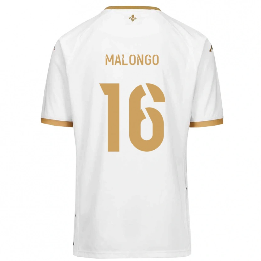 Danxen Hombre Camiseta Denzel Malongo #16 Blanco Dorado 2ª Equipación 2025/26 La Camisa México