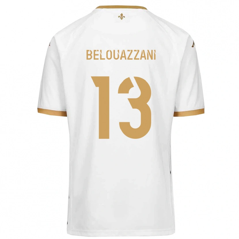 Danxen Hombre Camiseta Islam Belouazzani #13 Blanco Dorado 2ª Equipación 2025/26 La Camisa México