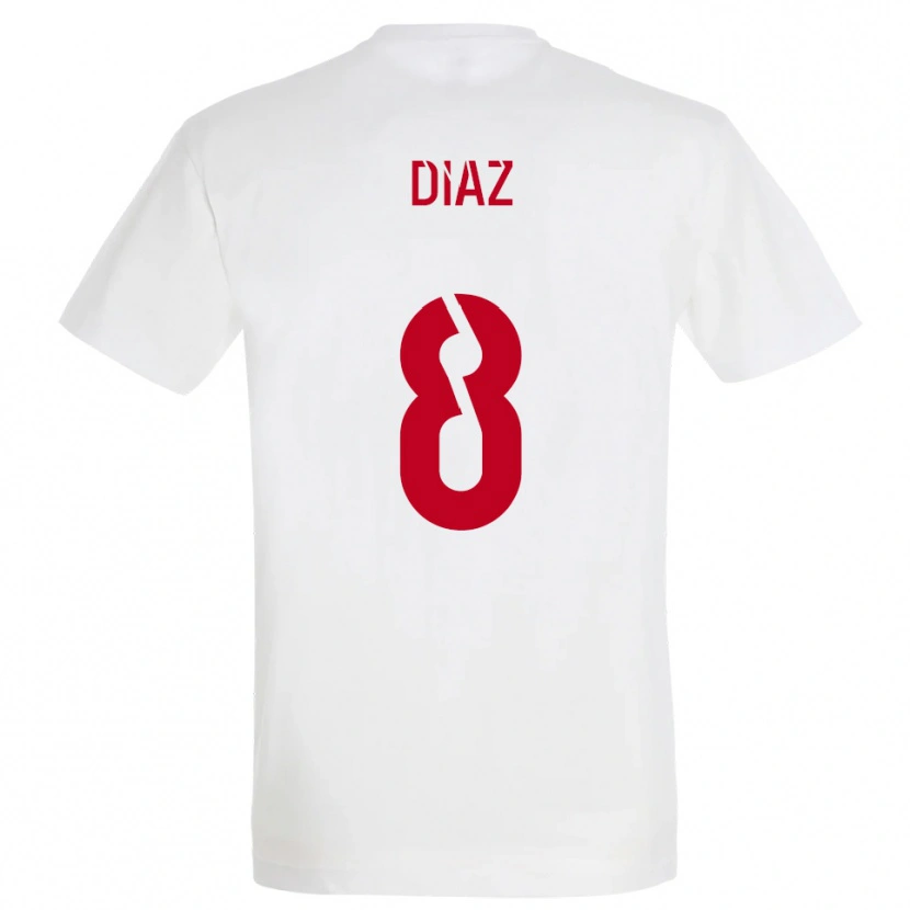 Danxen Hombre Camiseta Ryan Diaz #8 Blanco Rojo Amarillo 2ª Equipación 2025/26 La Camisa México