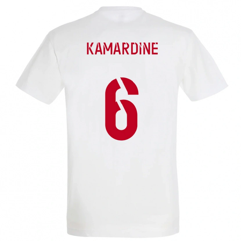 Danxen Hombre Camiseta Mohamed Kamardine #6 Blanco Rojo Amarillo 2ª Equipación 2025/26 La Camisa México