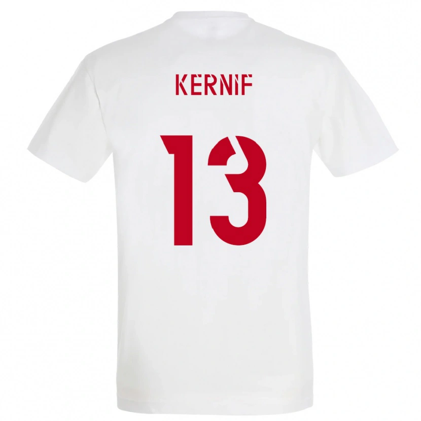 Danxen Hombre Camiseta Nourdine Kernif #13 Blanco Rojo Amarillo 2ª Equipación 2025/26 La Camisa México