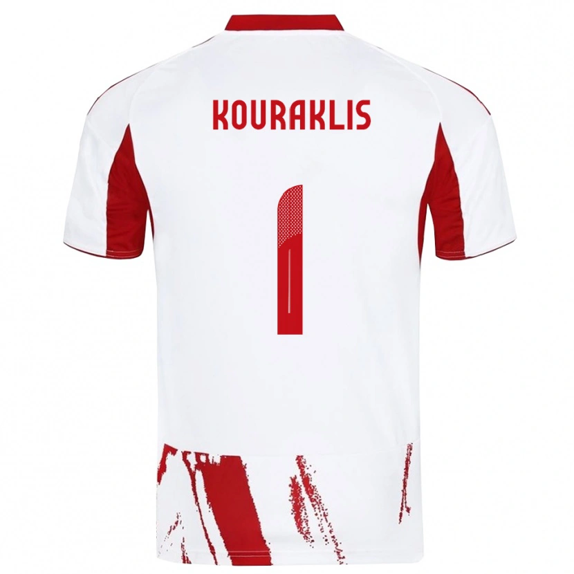 Danxen Hombre Camiseta Georgios Kouraklis #1 Blanco Rojo 2ª Equipación 2025/26 La Camisa México