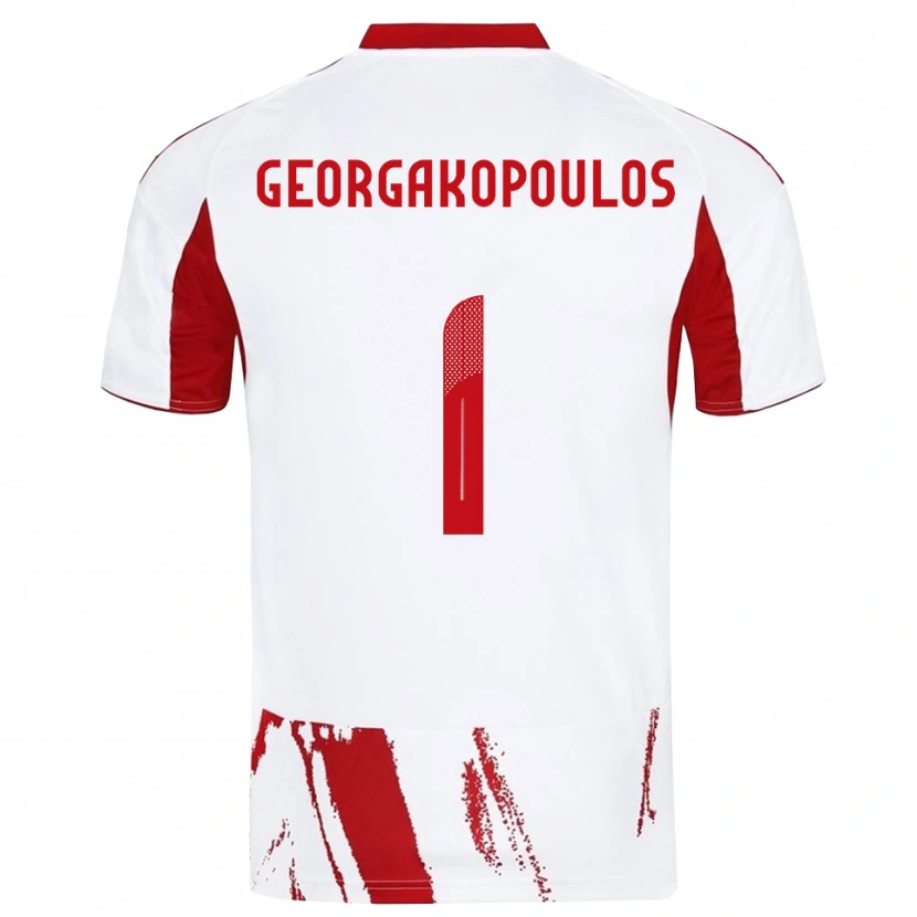 Danxen Hombre Camiseta Iason Georgakopoulos #1 Blanco Rojo 2ª Equipación 2025/26 La Camisa México