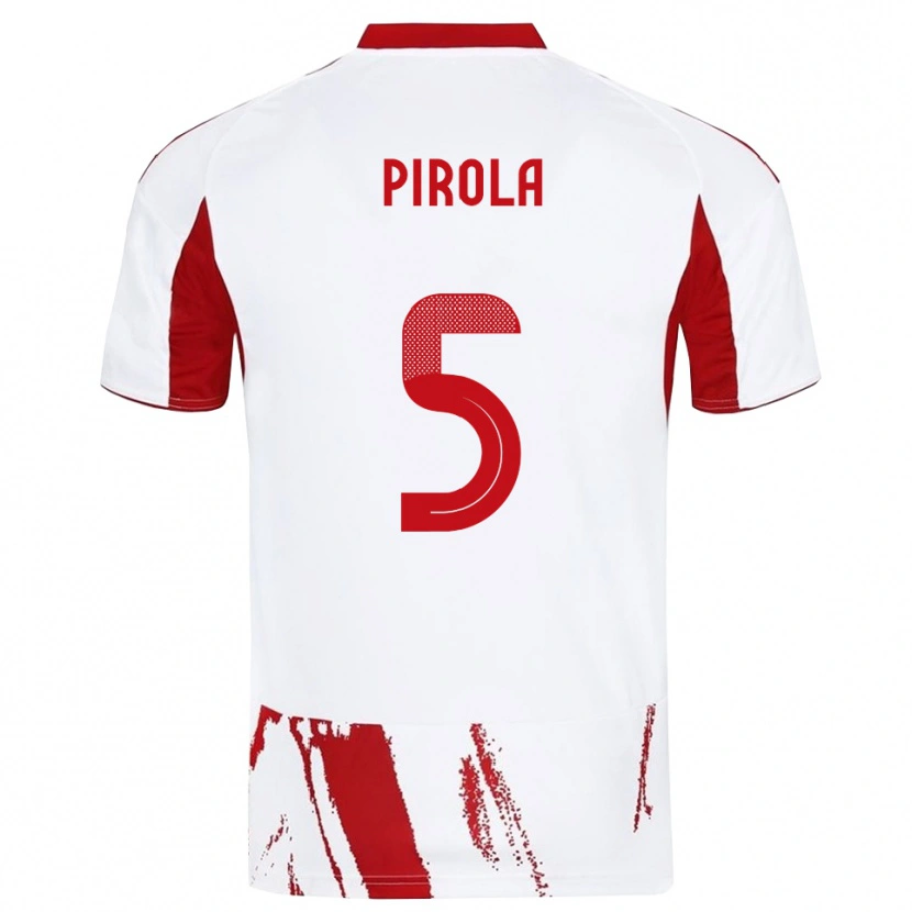 Danxen Hombre Camiseta Lorenzo Pirola #5 Blanco Rojo 2ª Equipación 2025/26 La Camisa México