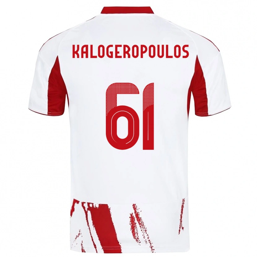 Danxen Hombre Camiseta Alexios Kalogeropoulos #61 Blanco Rojo 2ª Equipación 2025/26 La Camisa México