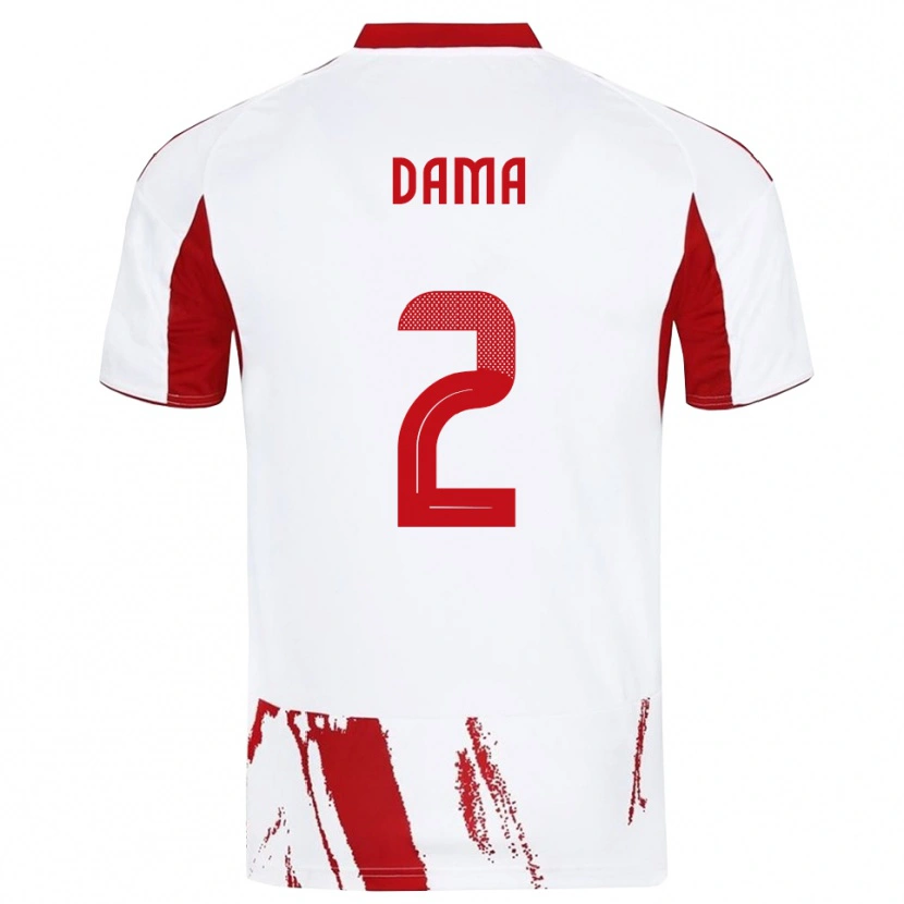 Danxen Hombre Camiseta Antonis Dama #2 Blanco Rojo 2ª Equipación 2025/26 La Camisa México
