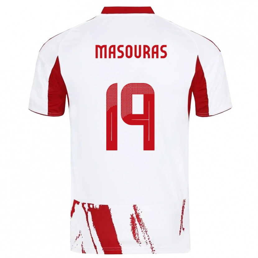 Danxen Hombre Camiseta Georgios Masouras #19 Blanco Rojo 2ª Equipación 2025/26 La Camisa México