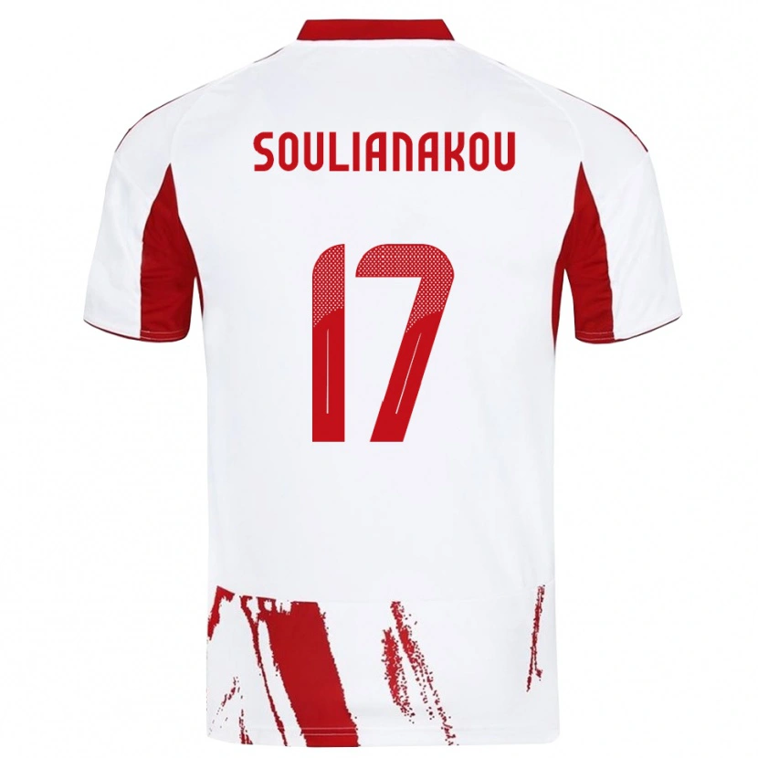 Danxen Hombre Camiseta Stelio Soulianakou #17 Blanco Rojo 2ª Equipación 2025/26 La Camisa México