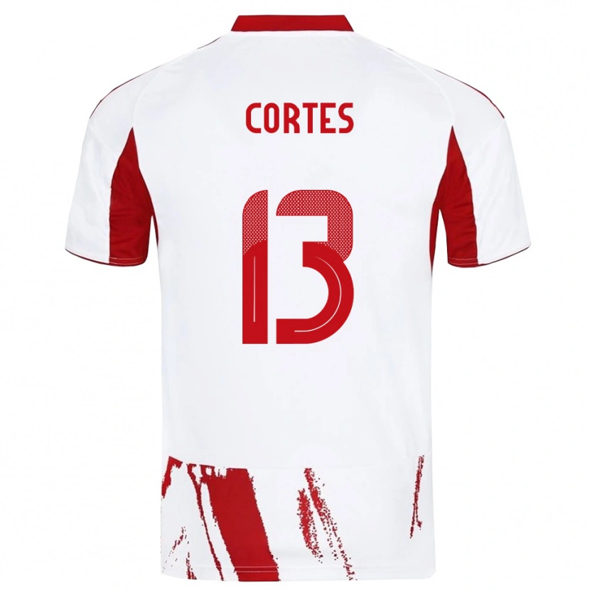 Danxen Hombre Camiseta Ethan Cortes #13 Blanco Rojo 2ª Equipación 2025/26 La Camisa México