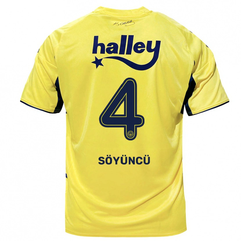 Danxen Hombre Camiseta Çağlar Söyüncü #4 Amarillo Marino 2ª Equipación 2025/26 La Camisa México