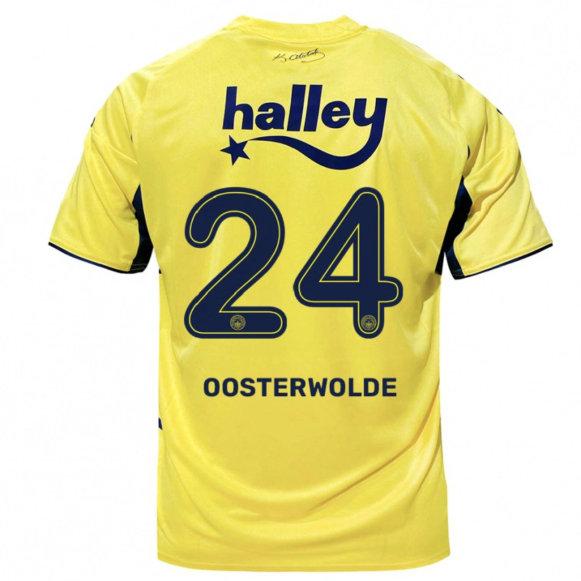 Danxen Hombre Camiseta Jayden Oosterwolde #24 Amarillo Marino 2ª Equipación 2025/26 La Camisa México