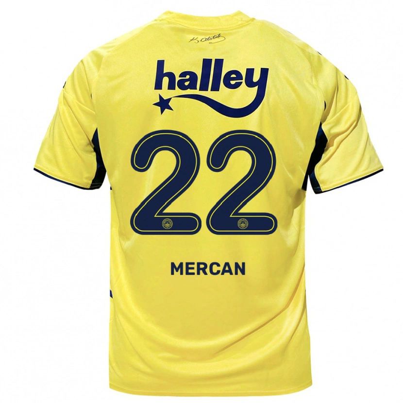 Danxen Hombre Camiseta Levent Mercan #22 Amarillo Marino 2ª Equipación 2025/26 La Camisa México