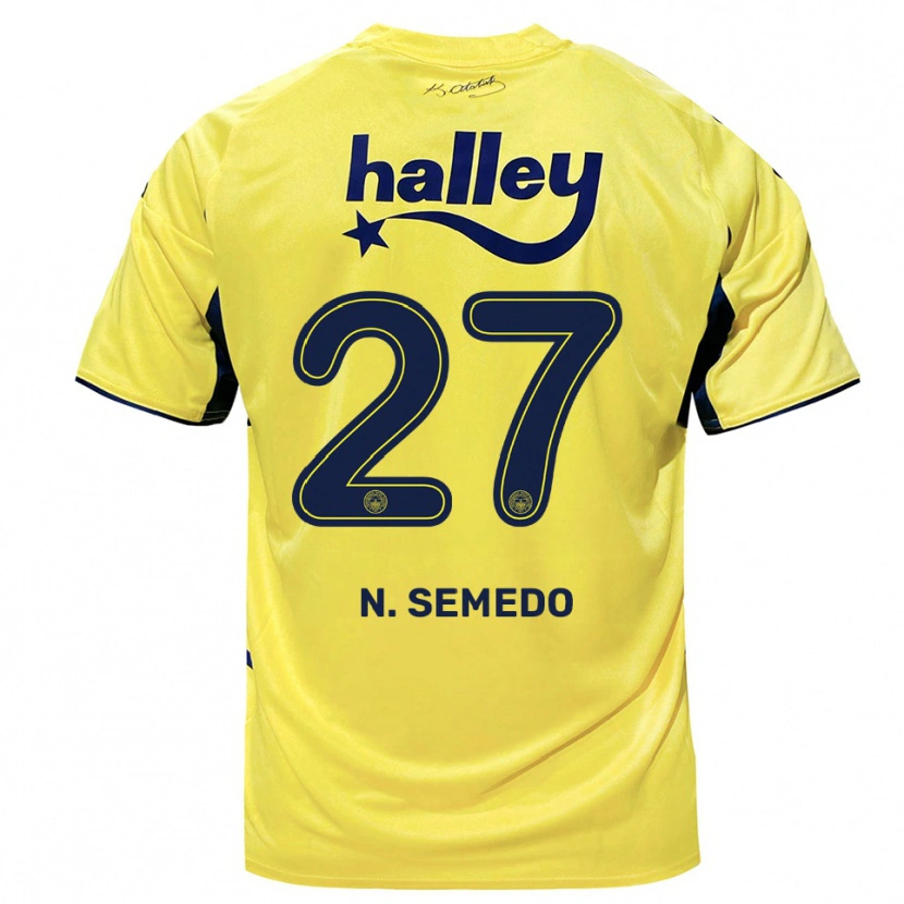 Danxen Hombre Camiseta Nélson Semedo #27 Amarillo Marino 2ª Equipación 2025/26 La Camisa México