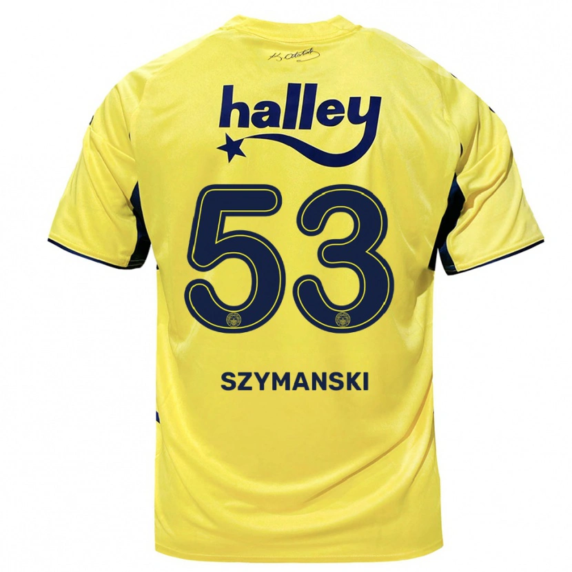 Danxen Hombre Camiseta Sebastian Szymański #53 Amarillo Marino 2ª Equipación 2025/26 La Camisa México