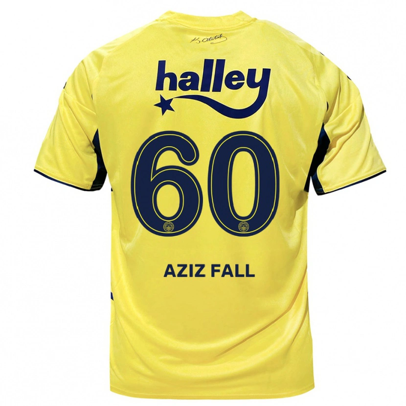 Danxen Hombre Camiseta Abdou Aziz Fall #60 Amarillo Marino 2ª Equipación 2025/26 La Camisa México